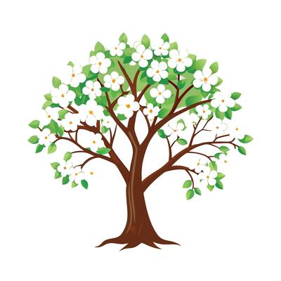 Beautiful Single Big Tree Illustration