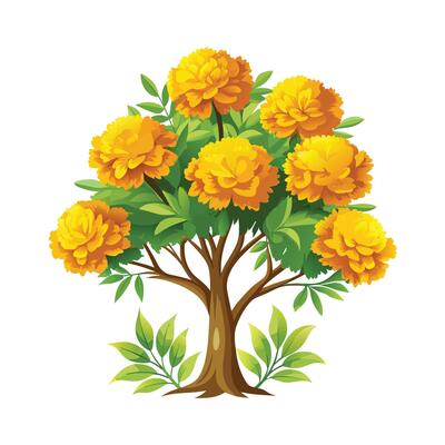 Beautiful Single Big Tree Illustration