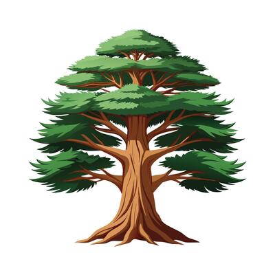 Beautiful Single Big Tree Illustration