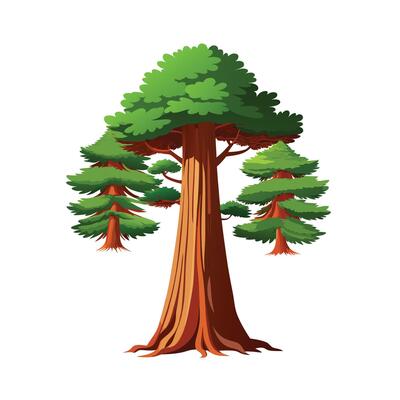 Beautiful Single Big Tree Illustration