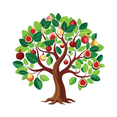 Beautiful Single Big Tree Illustration