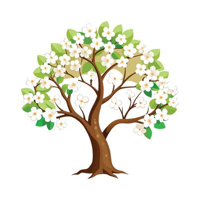 Beautiful Single Big Tree Illustration