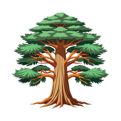 Beautiful Single Big Tree Illustration