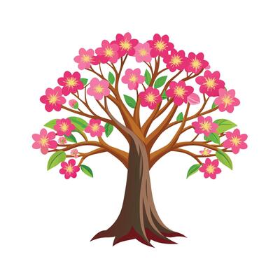 Beautiful Single Big Tree Illustration