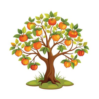 Beautiful Single Big Tree Illustration