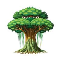 Beautiful Single Big Tree Illustration vector