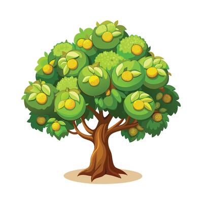 Beautiful Single Big Tree Illustration