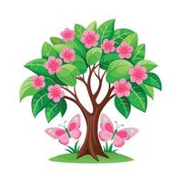 Beautiful Single Big Tree Illustration vector