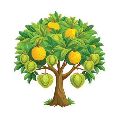 Beautiful Single Big Tree Illustration