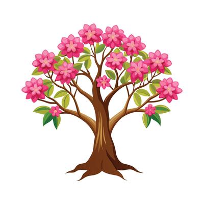 Beautiful Single Big Tree Illustration