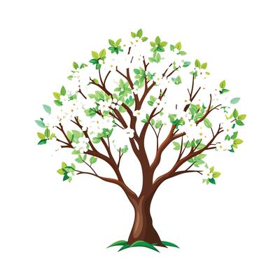 Beautiful Single Big Tree Illustration