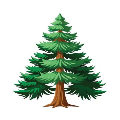 Beautiful Single Big Tree Illustration