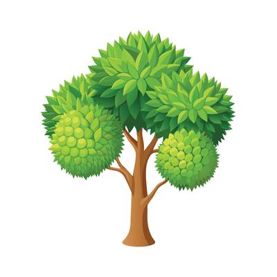 Beautiful Single Big Tree Illustration