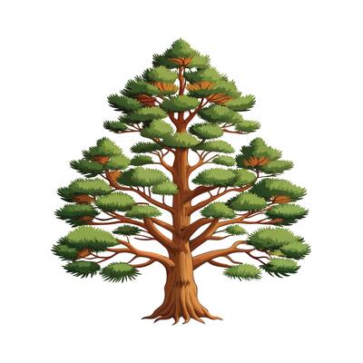 Beautiful Single Big Tree Illustration