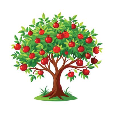Beautiful Single Big Tree Illustration