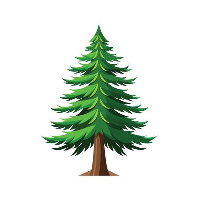 Beautiful Single Big Tree Illustration