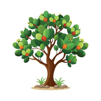 Beautiful Single Big Tree Illustration