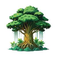 Beautiful Single Big Tree Illustration vector