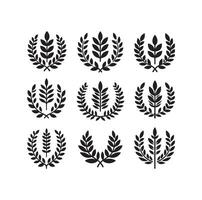 Minimal laurel sign illustration icon logo on isolated white background vector