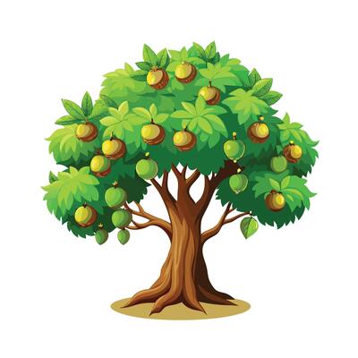 Beautiful Single Big Tree Illustration