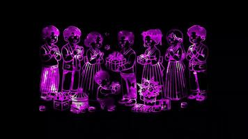 Glowing looping Coming of Age Day Gifts exchanged during Coming of Age Day. neon frame effect, black background. video