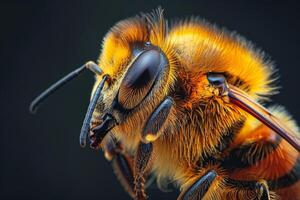 Close-up of a Fuzzy Honeybee photo