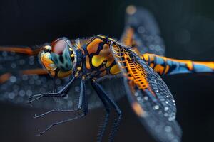 Close-up of a Dragonfly with Vibrant Colors photo