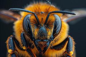 Macro Photography of a Bee's Face photo