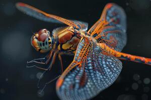 Close-Up of a Vibrant Dragonfly photo