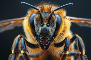Close-up Portrait of a Honey Bee photo