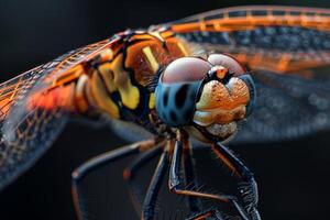 Dragonfly Close-Up, Intricate Details of a Miniature World photo