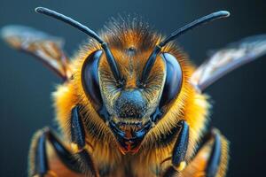 Close-up Portrait of a Honeybee photo