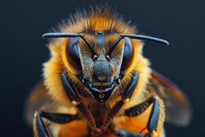 Close-Up Portrait of a Honey Bee photo