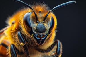Close-Up Portrait of a Honey Bee photo