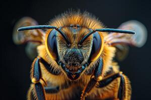 Bee Portrait - A Close Up View of a Busy Bee photo