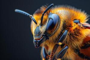 A Close-Up Portrait of a Bee's Face photo