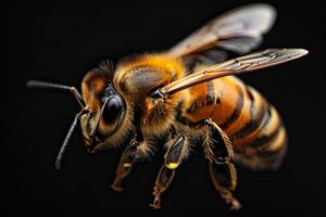 Close-up of a Honey Bee in Flight photo