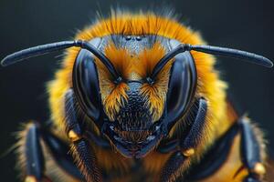 Close-Up Portrait of a Fuzzy Bee photo