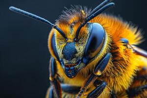 Close-Up Portrait of a Bee's Face photo