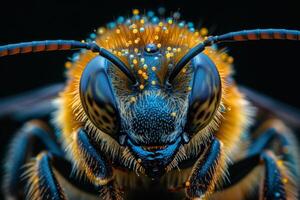 Close-up Portrait of a Bee's Face photo
