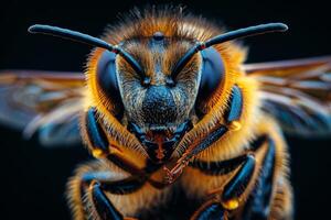 Macro Photography of a Honey Bee photo