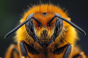 Macro Photography of a Bee's Face photo