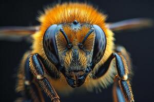 Close-Up Portrait of a Bee's Face photo