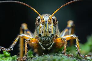 Close Up Portrait of a Grasshopper photo