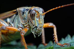Close-Up of a Grasshopper's Face photo