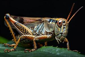 Close-Up of a Vibrant Grasshopper photo