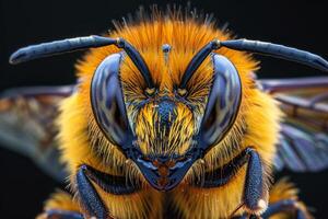 Close-Up Portrait of a Fuzzy Bee photo