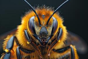 Close-Up Portrait of a Fuzzy Bee photo
