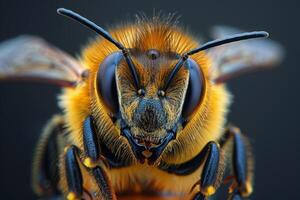 Close-Up Portrait of a Honey Bee photo