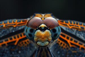 Dragonfly's Face Close Up Macro Photography photo